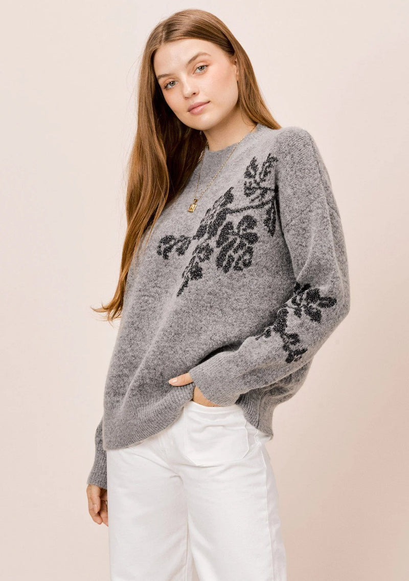 FINAL SALE Molly Floral Jacquard Sweater