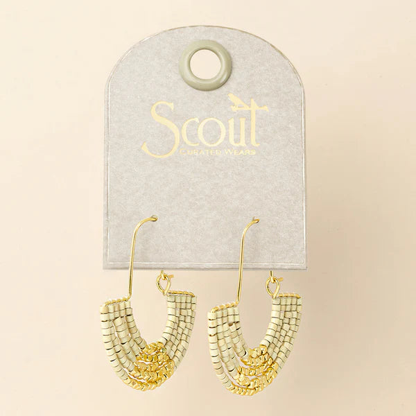 Scout - Chromacolor Miyuki U-Hoop Earring - Cream/Gold