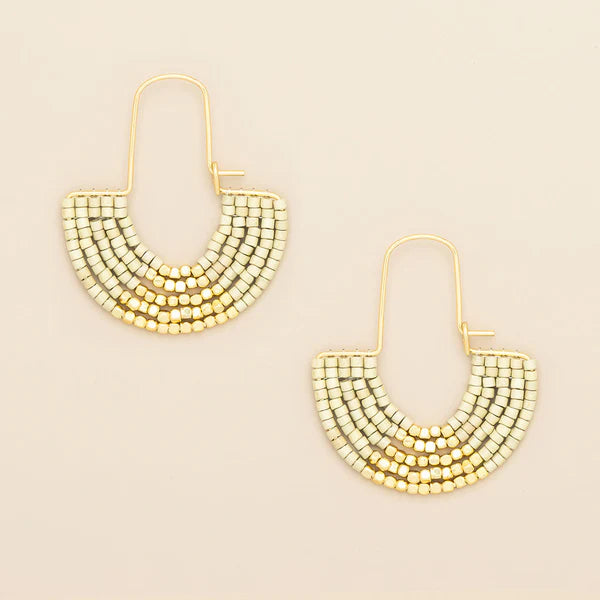 Scout - Chromacolor Miyuki U-Hoop Earring - Cream/Gold