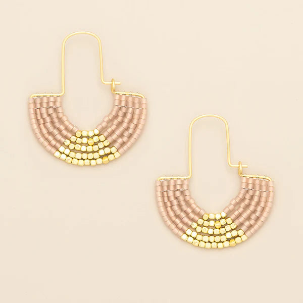 Scout - Chromacolor Miyuki U-Hoop Earring - Blush/Gold
