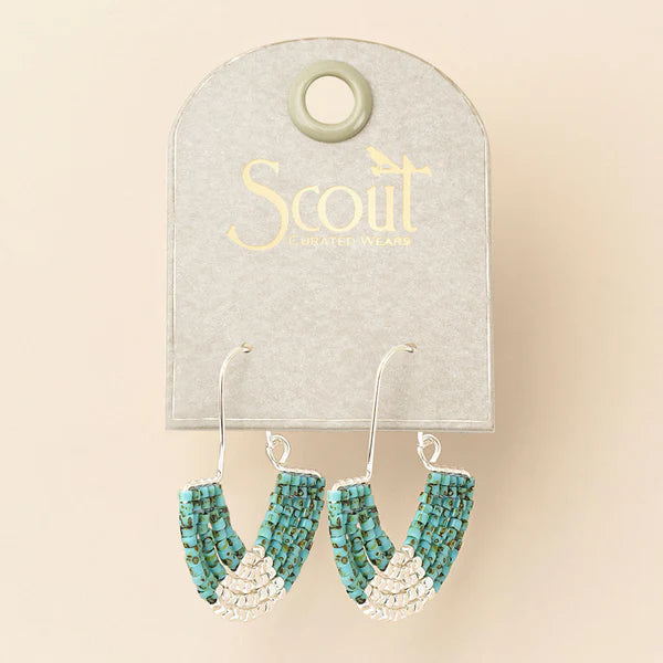 Scout - Chromacolor Miyuki U-Hoop Earring - Speckled Turquoise/Silver