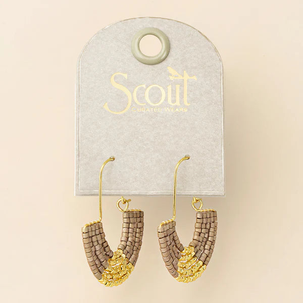 Scout - Chromacolor Miyuki U-Hoop Earring - Pewter/Gold