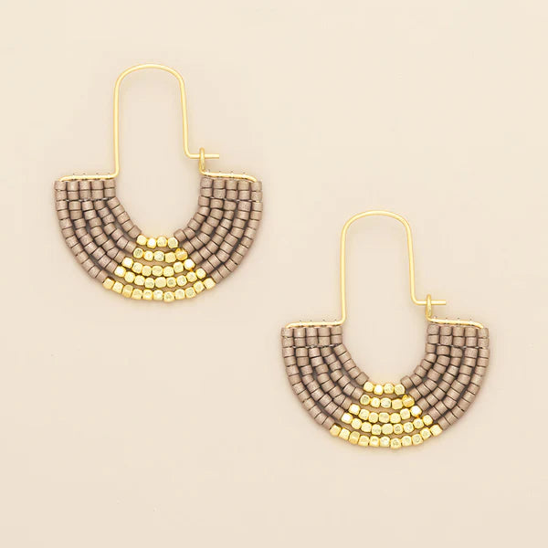 Scout - Chromacolor Miyuki U-Hoop Earring - Pewter/Gold