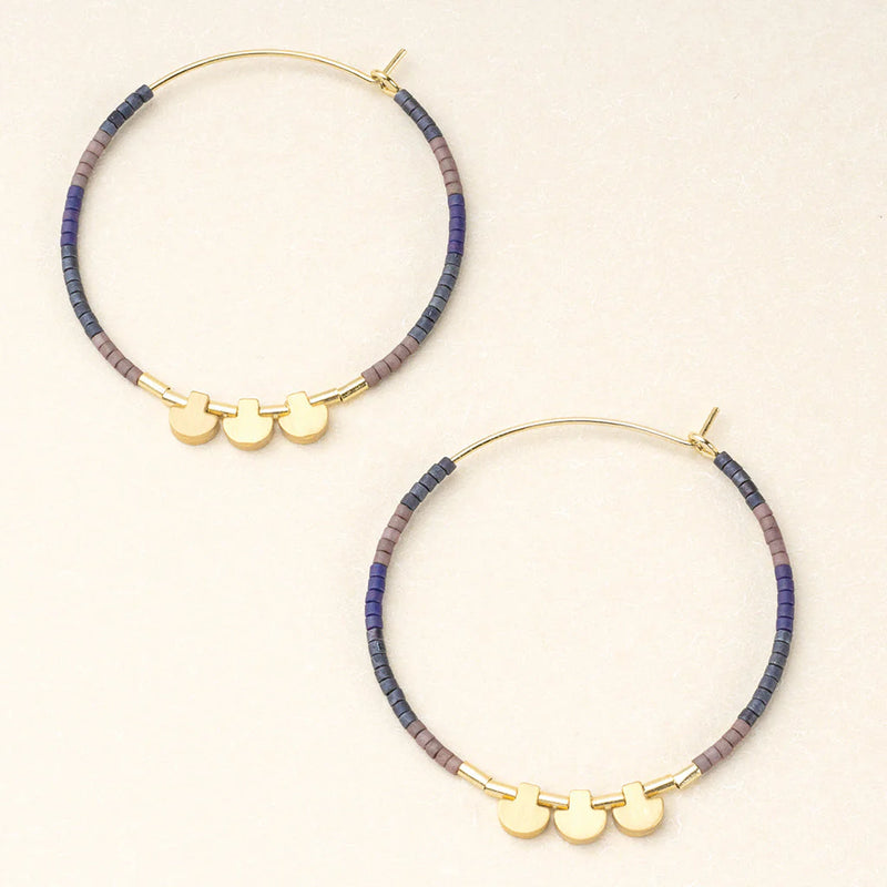 Scout - Chromacolor Miyuki Large Hoop - Dark Multi/Gold