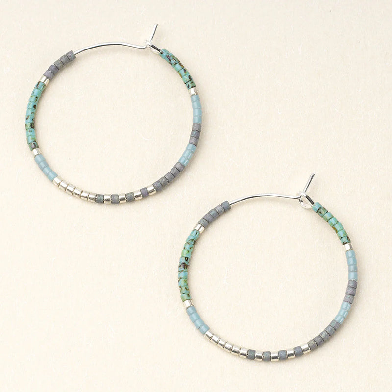 Scout - Chromacolor Miyuki Small Hoop - Turquoise Multi/Silver