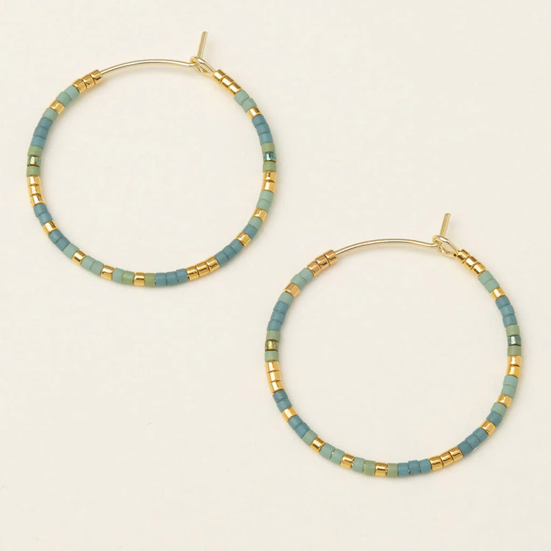 Scout - Chromacolor Miyuki Small Hoop - Turquoise Mint/Gold