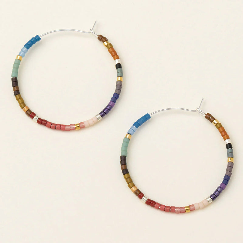 Scout - Chromacolor Miyuki Small Hoop - Dark Multi/Silver