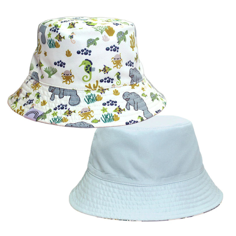 Emerson & Friends Manatee and Blue Surf Reversible Bucket Hat