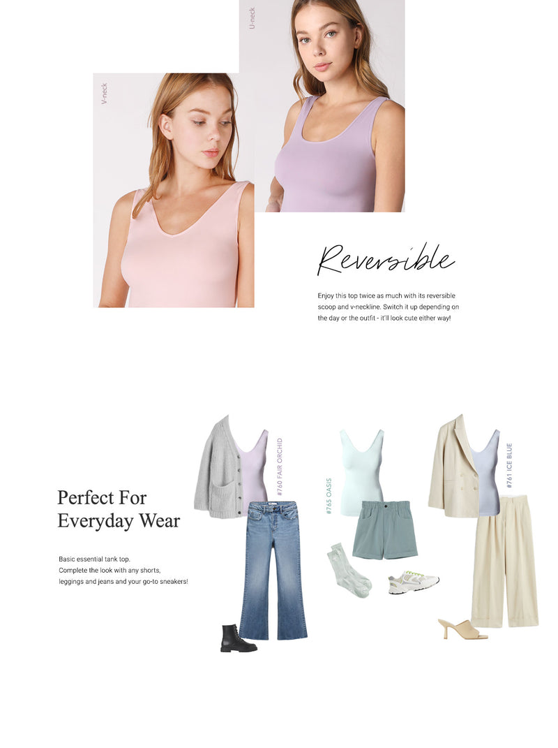 NIKIBIKI Women Seamless Reversible Classic Tank Top One Size - Stone