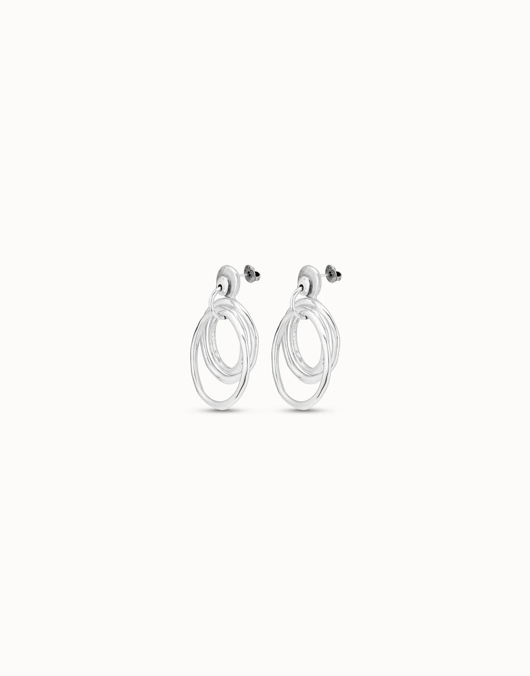 UNOde50 Irregular hoop earrings Silver