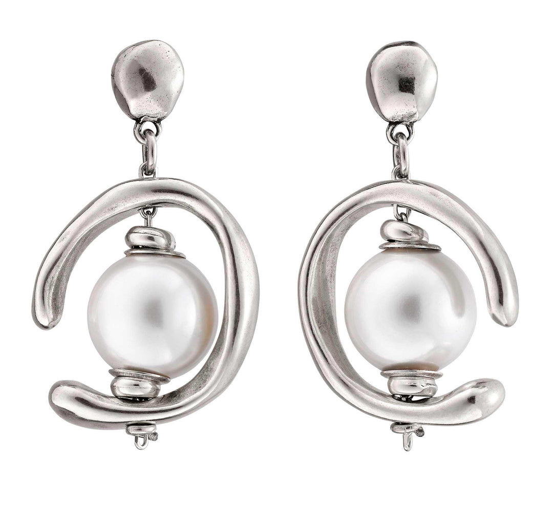 UNOde50 Drop earrings with pearl - Sterling Silver