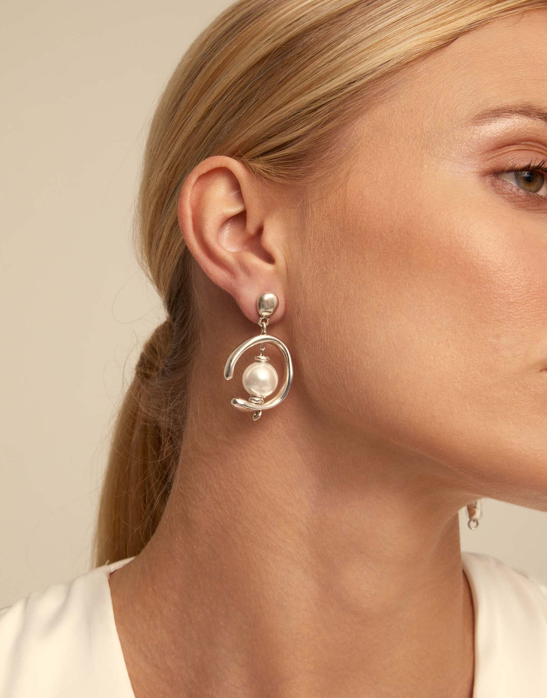 UNOde50 Drop earrings with pearl - Sterling Silver