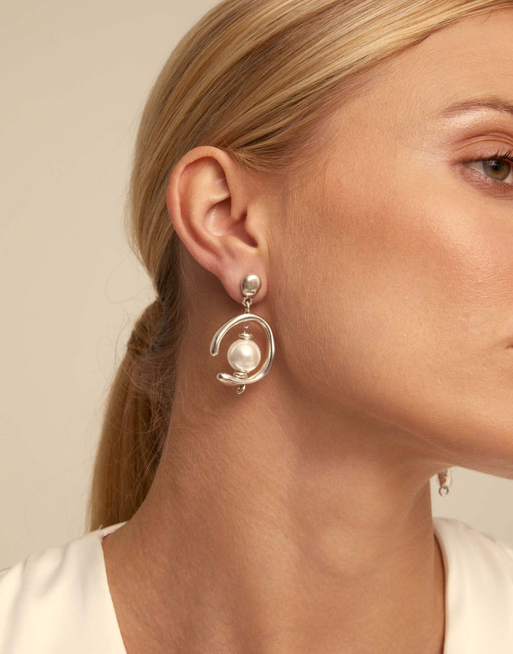 UNOde50 Drop earrings with pearl - Sterling Silver