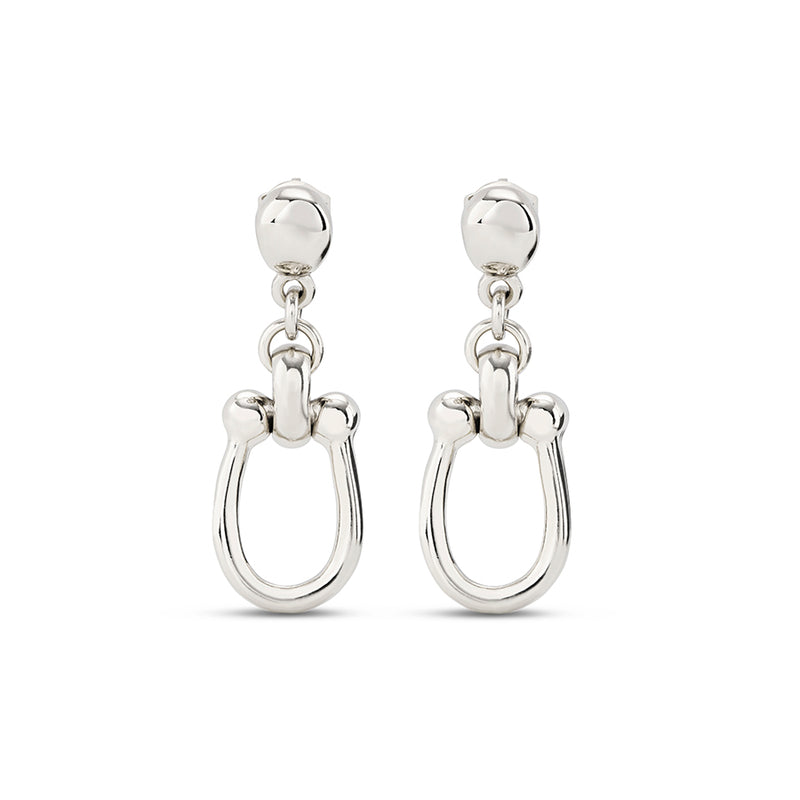 UNOde50 Drop earrings with medium sized link - Sterling Silver