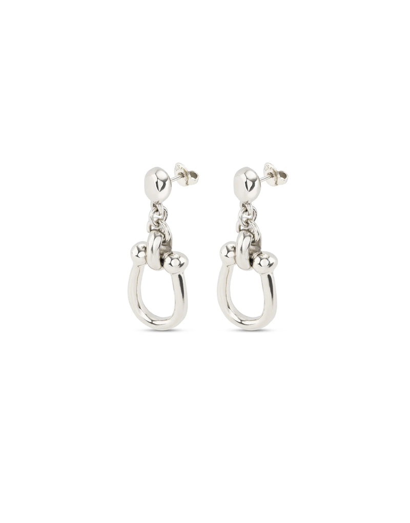 UNOde50 Drop earrings with medium sized link - Sterling Silver