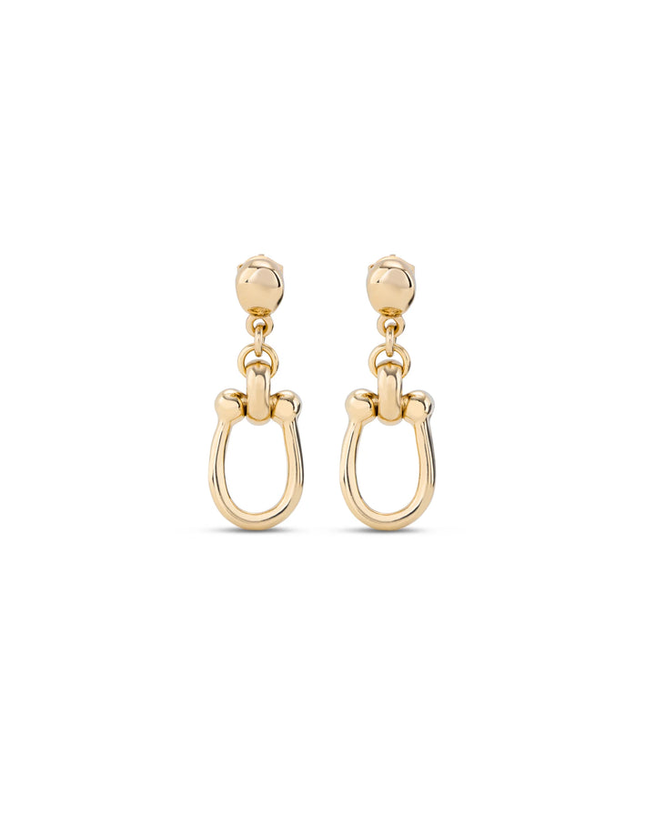 UNODE50 Drop earrings with medium sized link Gold