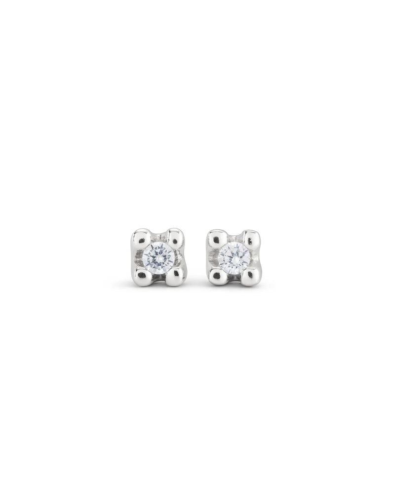 UNOde50 Stud earrings with white cubic zirconia - Sterling Silver