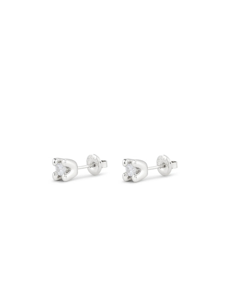 UNOde50 Stud earrings with white cubic zirconia - Sterling Silver