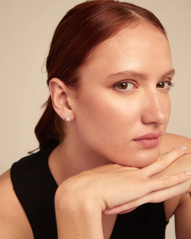 UNOde50 Stud earrings with white cubic zirconia - Sterling Silver