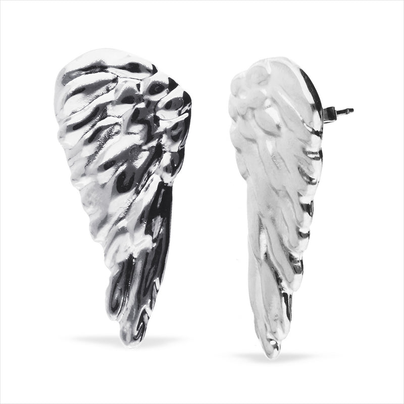 UNOde50 Earrings with wing design - Sterling Silver