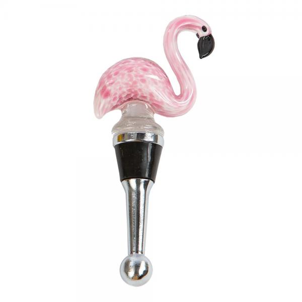 Glass Bottle Stopper Flamingo