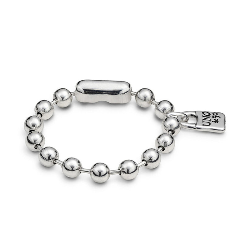 UNOde50 Beaded bracelet with a padlock charm - Sterling Silver