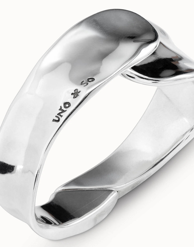 UNOde50 Waves shaped bangle bracelet - Sterling SIlver