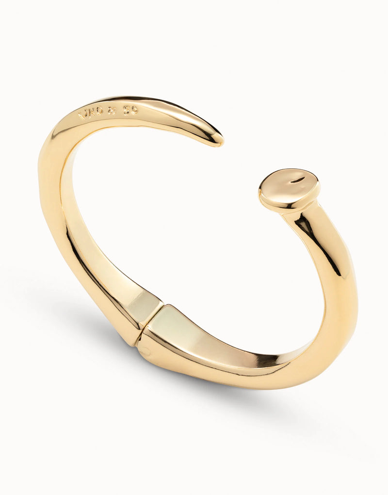 UNOde50 Nail shaped bangle bracelet - Gold