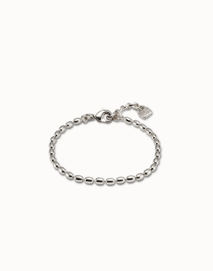 UNODE50 Oval link chain charm bracelet Silver