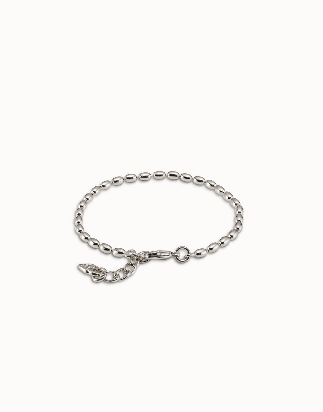 UNODE50 Oval link chain charm bracelet Silver