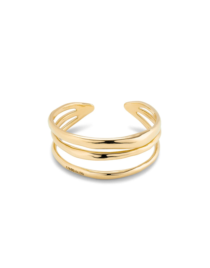 UNOde50 Triple strand cuff bracelet - Gold