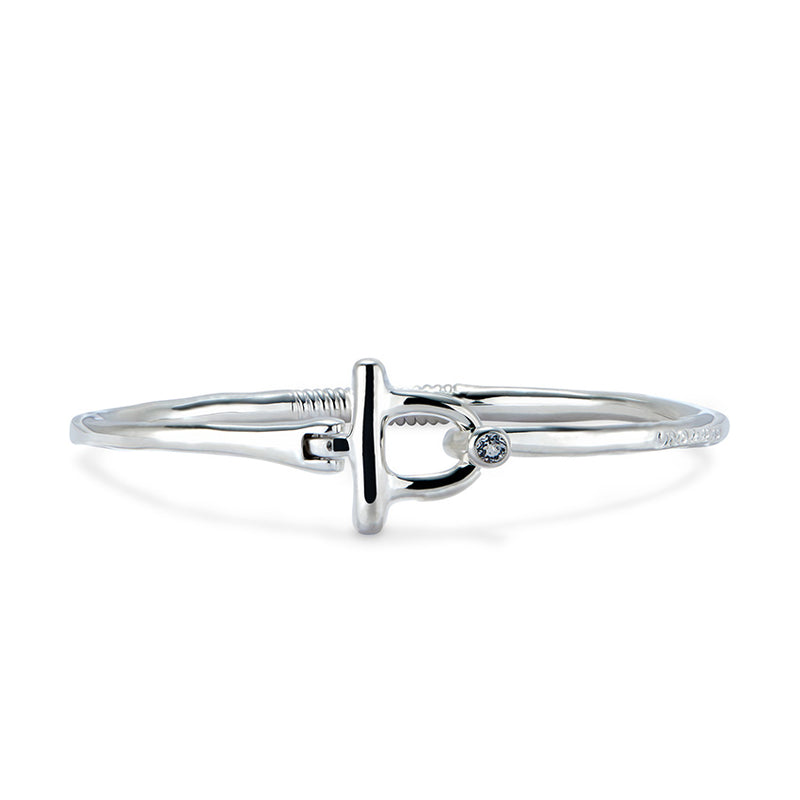 UNOde50 Bangle bracelet with white topaz - Sterling Silver