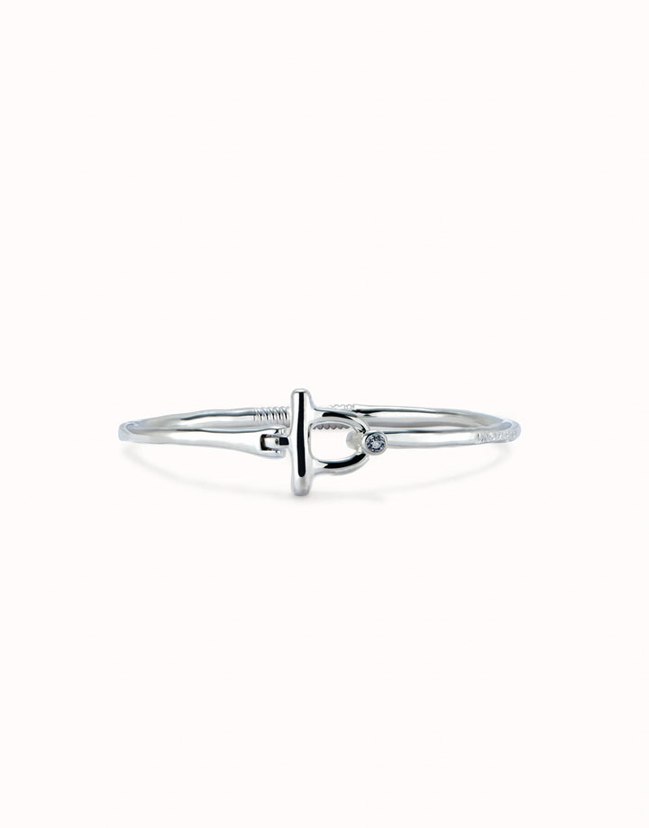 UNOde50 Bangle bracelet with white topaz - Sterling Silver