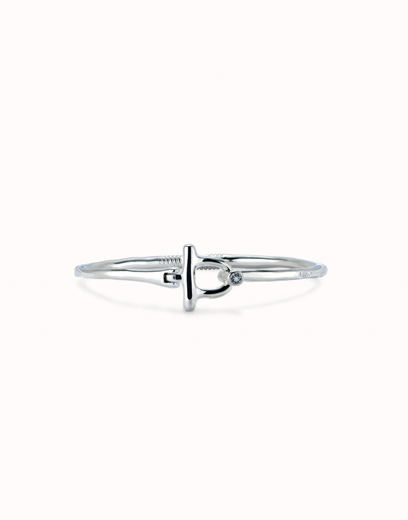 UNOde50 Bangle bracelet with white topaz - Sterling Silver