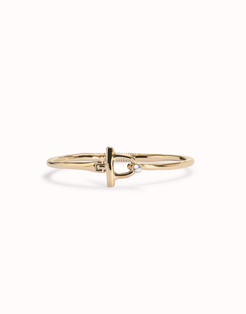 UNOde50 Bangle bracelet with white topaz - Gold