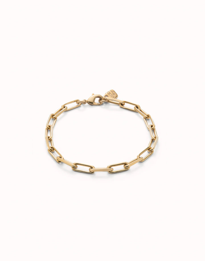 UNODE50 Bracelet Rectangular link chain bracelet - Gold