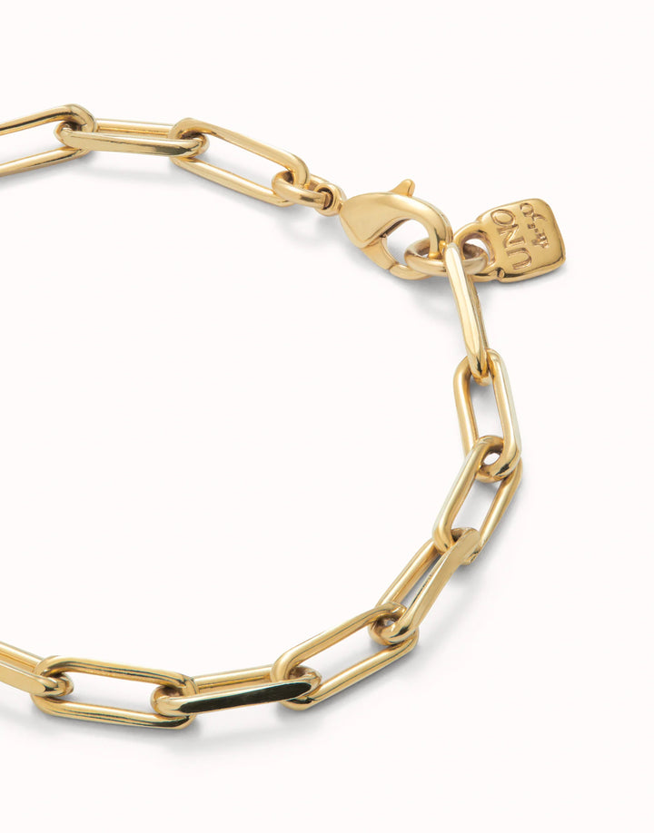 UNODE50 Bracelet Rectangular link chain bracelet - Gold