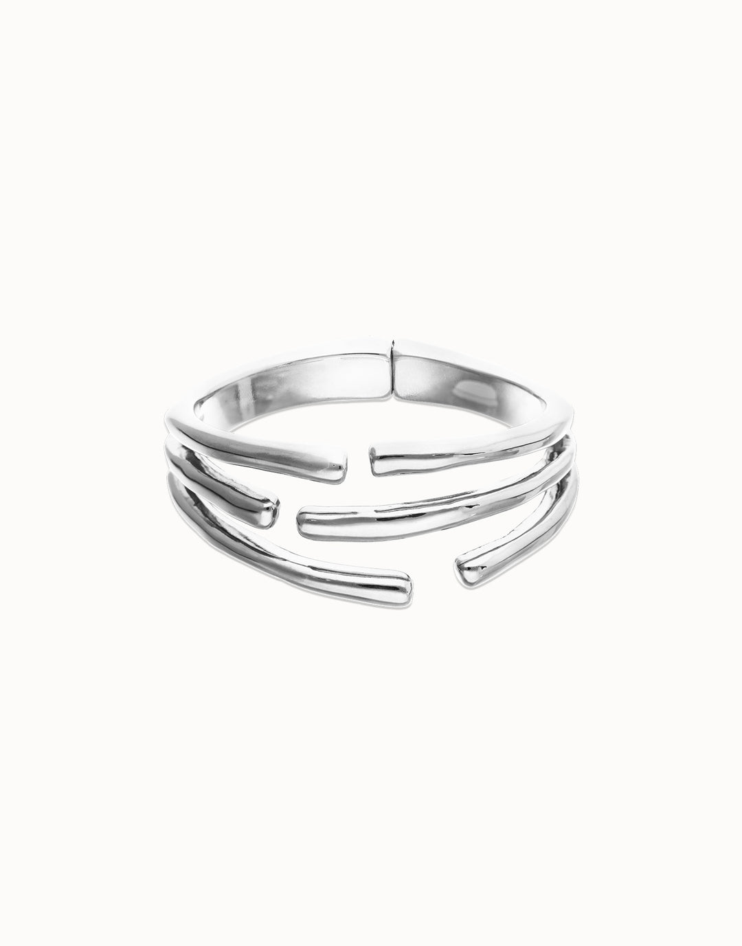 UNOde50 Bangle bracelet with multiple intertwined organic shapes - Silver