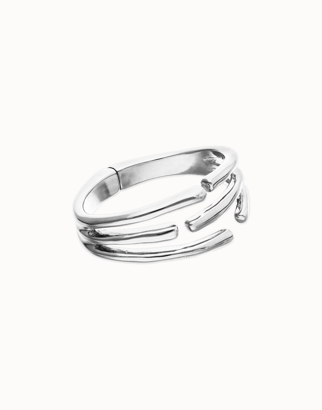UNOde50 Bangle bracelet with multiple intertwined organic shapes - Silver
