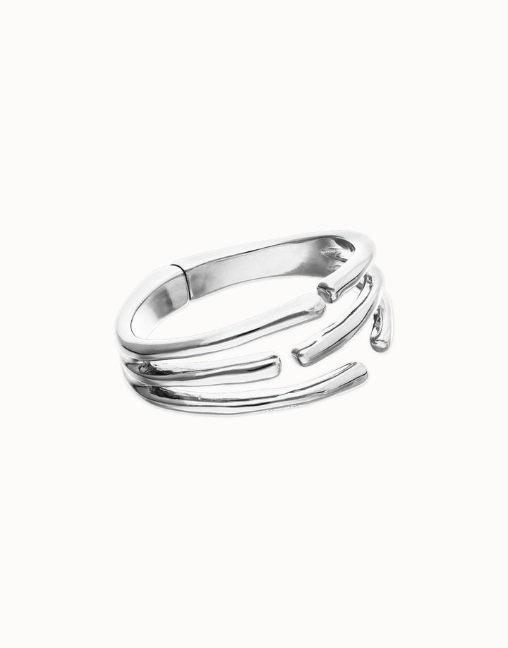 UNOde50 Bangle bracelet with multiple intertwined organic shapes - Silver