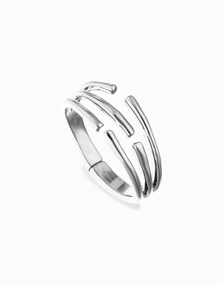 UNOde50 Bangle bracelet with multiple intertwined organic shapes - Silver