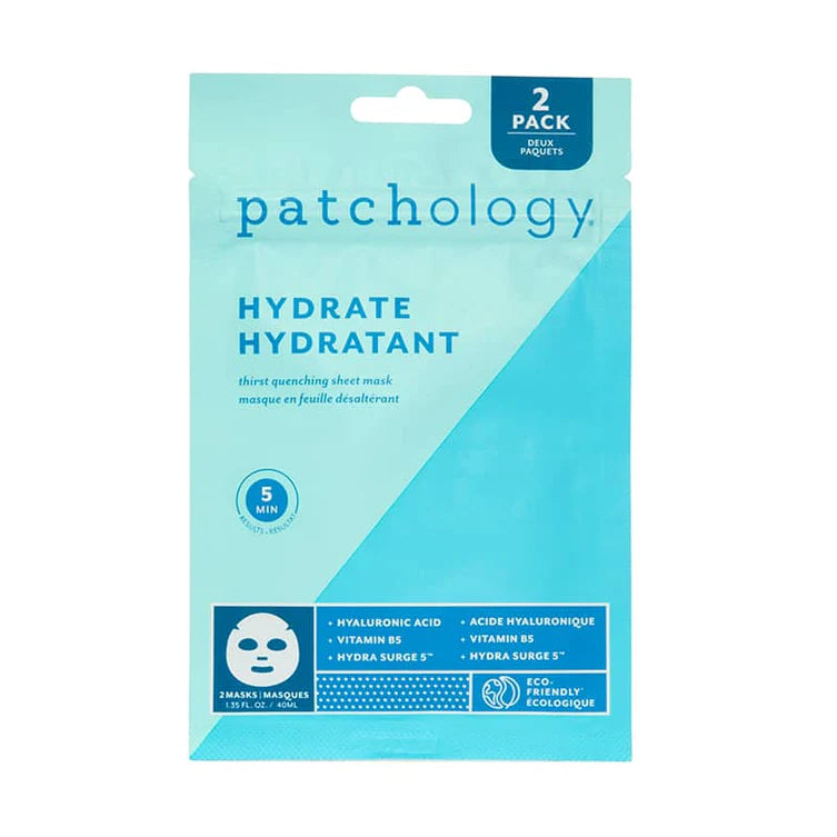 Patchology Hydrating Face Sheet Mask Hydrate - 2 Pack