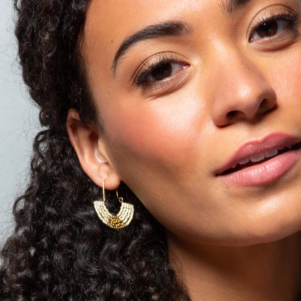 Scout - Chromacolor Miyuki U-Hoop Earring - Pewter/Gold