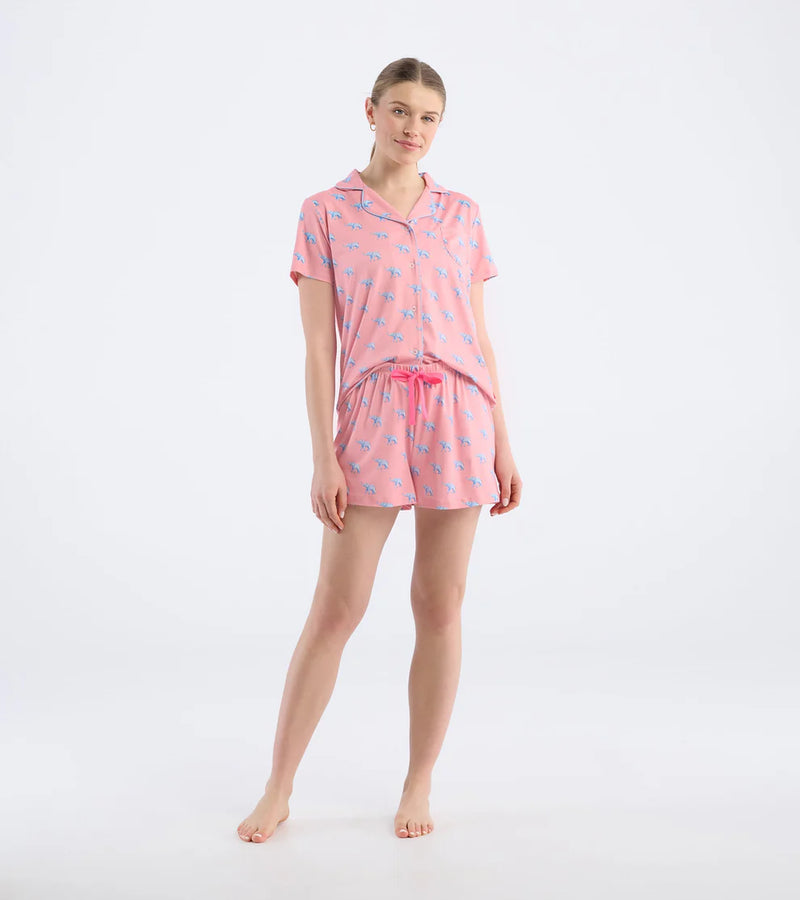 Capelton Road Elephantastic Button Down Short PJ Set in a Bag