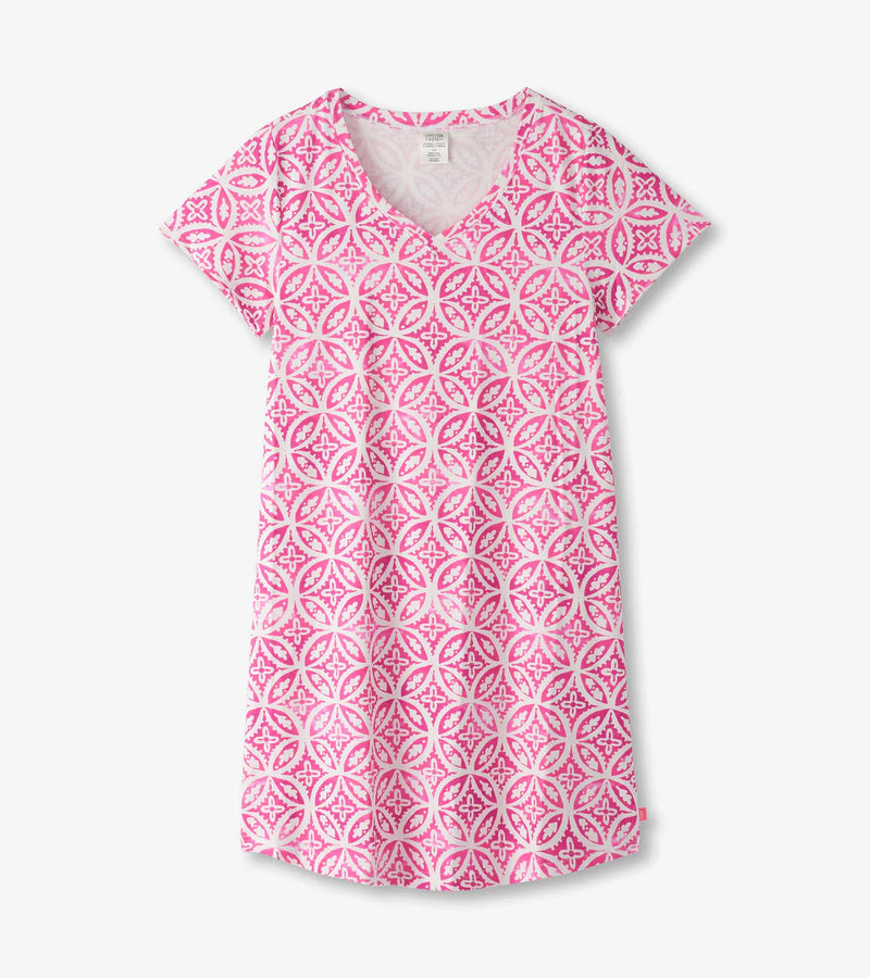 Capelton Road Pink Lotus Mandala Short Sleeve Night Dress in a Bag