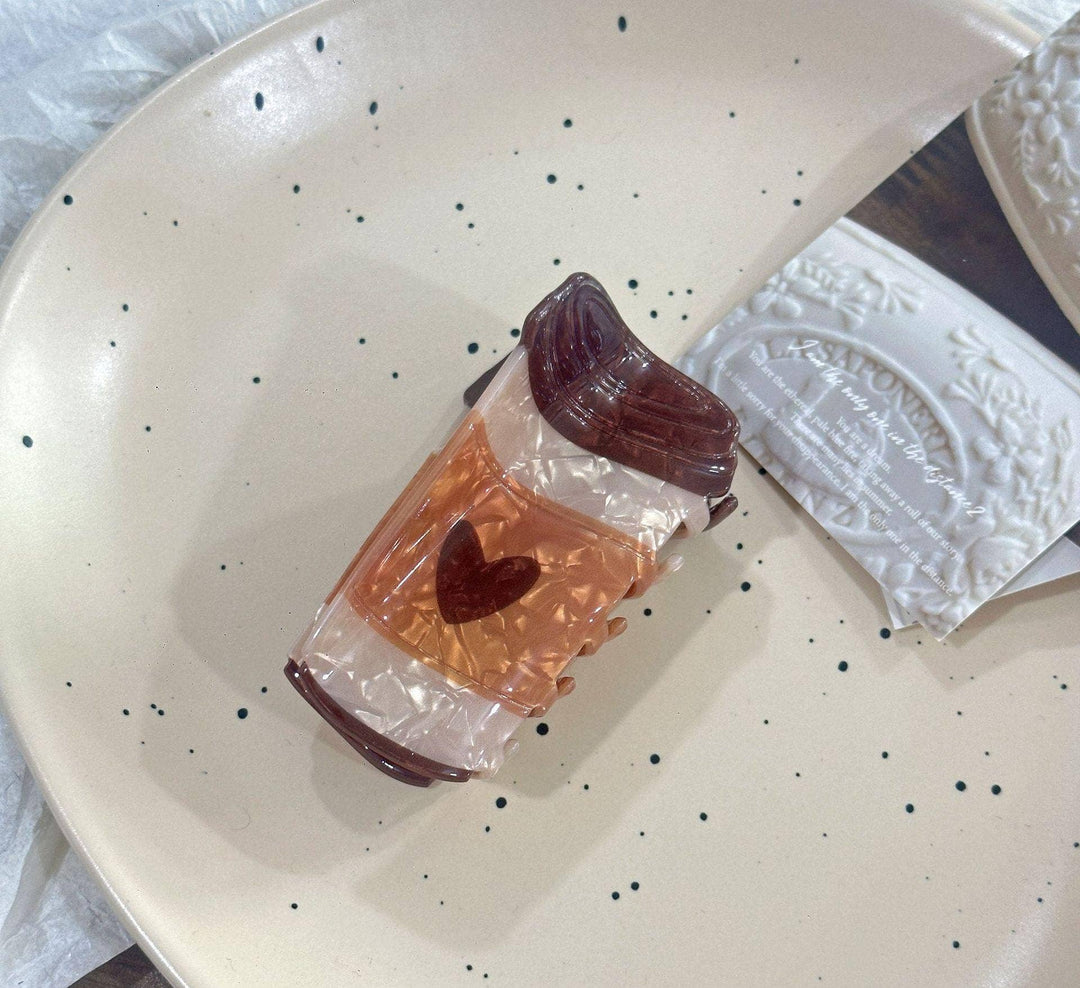 Simulation Coffee &amp; Croissant Hair Claw Clips