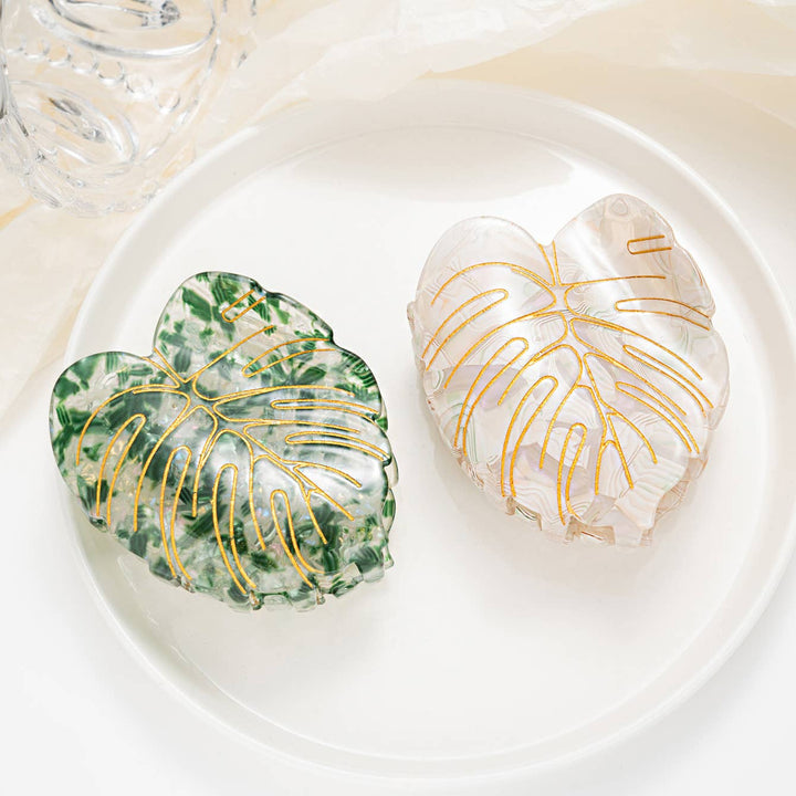 Monstera Leaf Hair Claw, Tropical Plant Hair Accessory