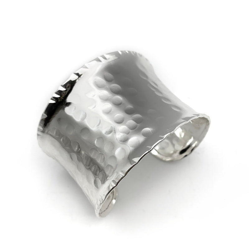 Anju Silverplated Hammered Wide Cuff Bracelet