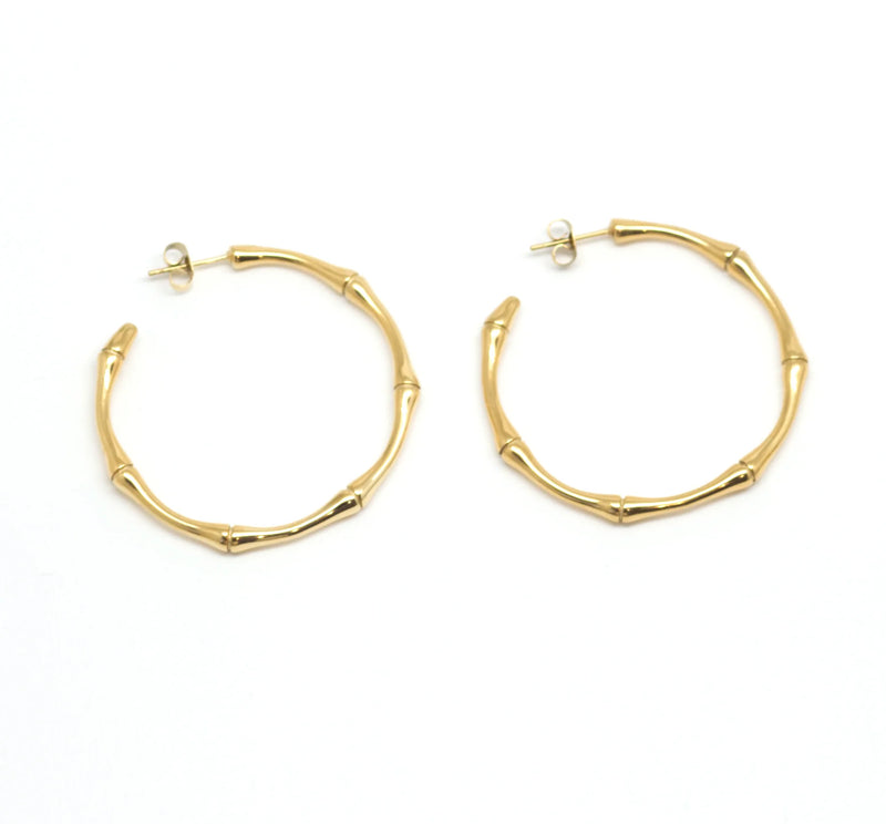 Salty Cali - Bamboo Hoops - Gold