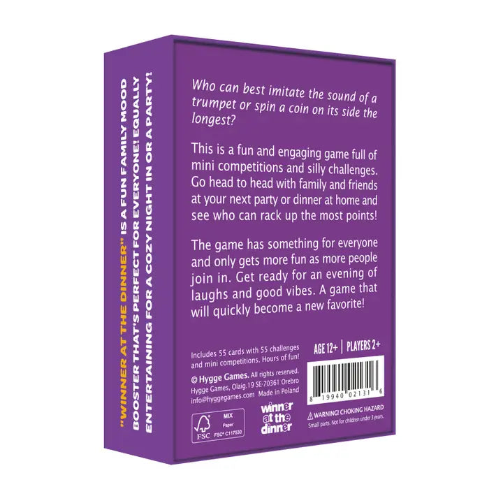 Card Game Winner at the DInner